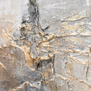 Strukturierte Golddetails auf Acrylgemälde mit Textur