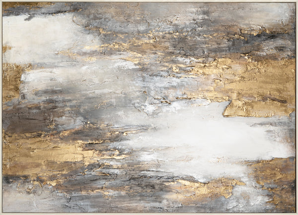 Abstrakt Bilder mit Rahmen "Sanfter Zeitfluss" Moderne Kunst auf Leinwand