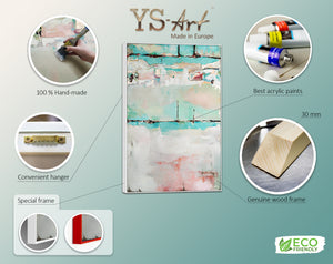 Handgeschilderd abstract kunstwerk in lijst "Silent Consonance" Unieke wanddecoratie
