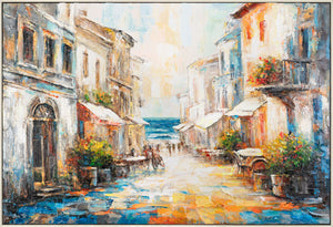 Handgeschilderd schilderij met lijst "Warm Breeze" - Schilderijen op canvas