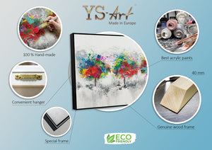 Infografik zum Kunst Gemälde Bunter Wald