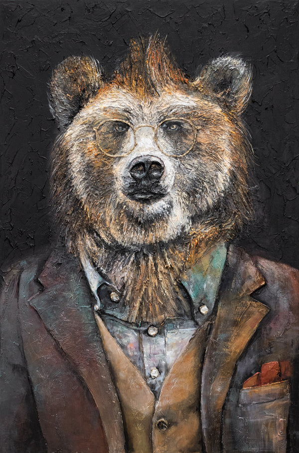 Handgemalte bilder tiere "Stärke" 120x80cm