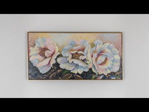 Creatieve handgeschilderde bloemen "Pioenrozen" – Modern schilderij voor je interieur