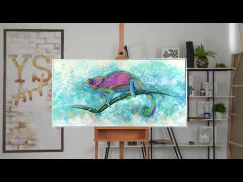 Acrylbilder kaufen "Leguan" Malen mit Acrylfarbe