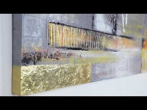 Handgeschilderd acrylcanvas “Gouden Abstractie” – Abstrakt en stijlvol wandbeeld