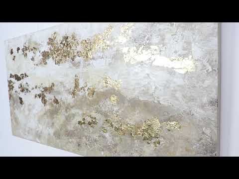 Handgeschilderd acrylcanvas “Glanzend Goud” – Luxueuze wandkunst in gouden tinten