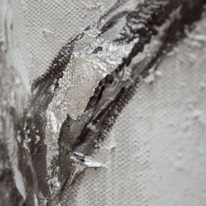 handgemalte bilder auf leinwand Detail der strukturierten Leinwandoberfläche am Baumstamm