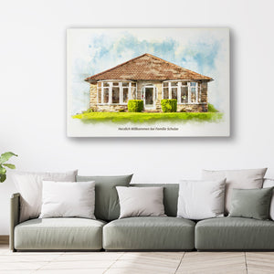 Handgeschilderde huisportretten van uw foto's | Huis schilderij schilderij acryl canvas handgeschilderd