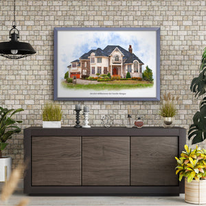 Handgeschilderde huisportretten van uw foto's | Huis schilderij schilderij acryl canvas handgeschilderd