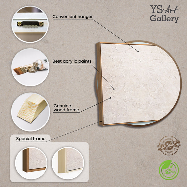 Handgeschilderd acrylschilderij met lijst "Het gefluister van de tijd" – Abstracte structurele kunst
