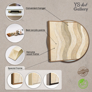 Handgeschilderde natuurlijke tinten – Moderne ingelijste canvas schilderijen “Schaduw en Zand”