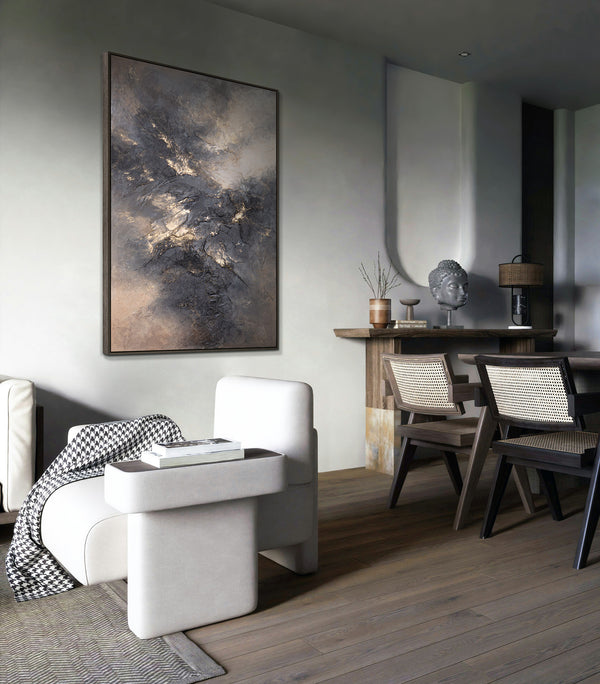 Canvas kunstwerk met structuur – Modern schilderij „Himmelsglühen”