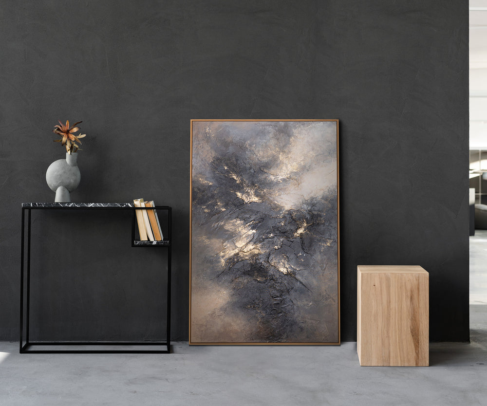 Canvas kunstwerk met structuur – Modern schilderij „Himmelsglühen”