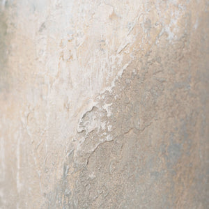 Abstract schilderij met lijst - Moderne wanddecoratie in beige, blauw en goud "Lichtovergangen"