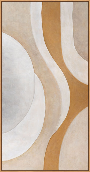 Abstract acrylschilderij in warme natuurlijke tinten - Modern ingelijst schilderij "Heat Flow"