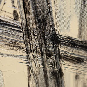 Modernes Acrylbild Linien & Kontraste – Abstrakte Wandkunst „Parallelen und Schnittpunkte“