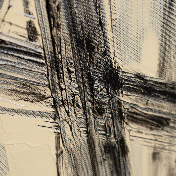 Modernes Acrylbild Linien & Kontraste – Abstrakte Wandkunst „Parallelen und Schnittpunkte“