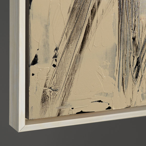 Modernes abstraktes Leinwandbild mit minimalistischer Linienstruktur