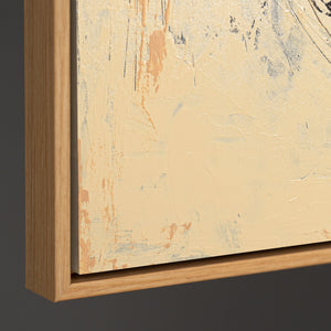 Abstraktes Wandbild auf Leinwand in Schwarz und Beige