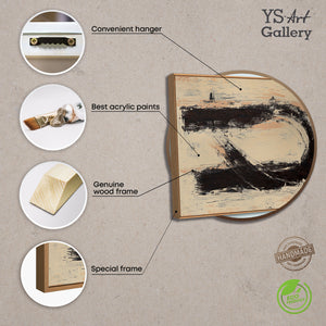 Produktübersicht eines abstrakten Leinwandbildes mit schwarzem Pinselmotiv