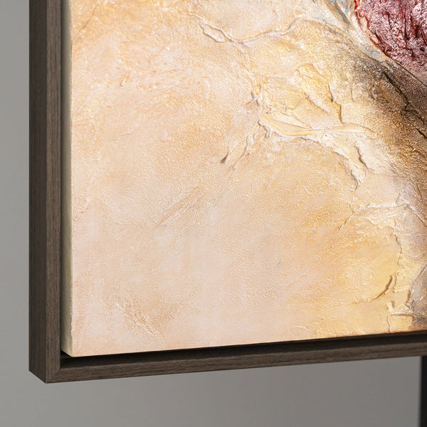 Handgemaltes Acrylbild mit Rahmen – Moderne Wandkunst in Blau Rot „Musik in Farbe“