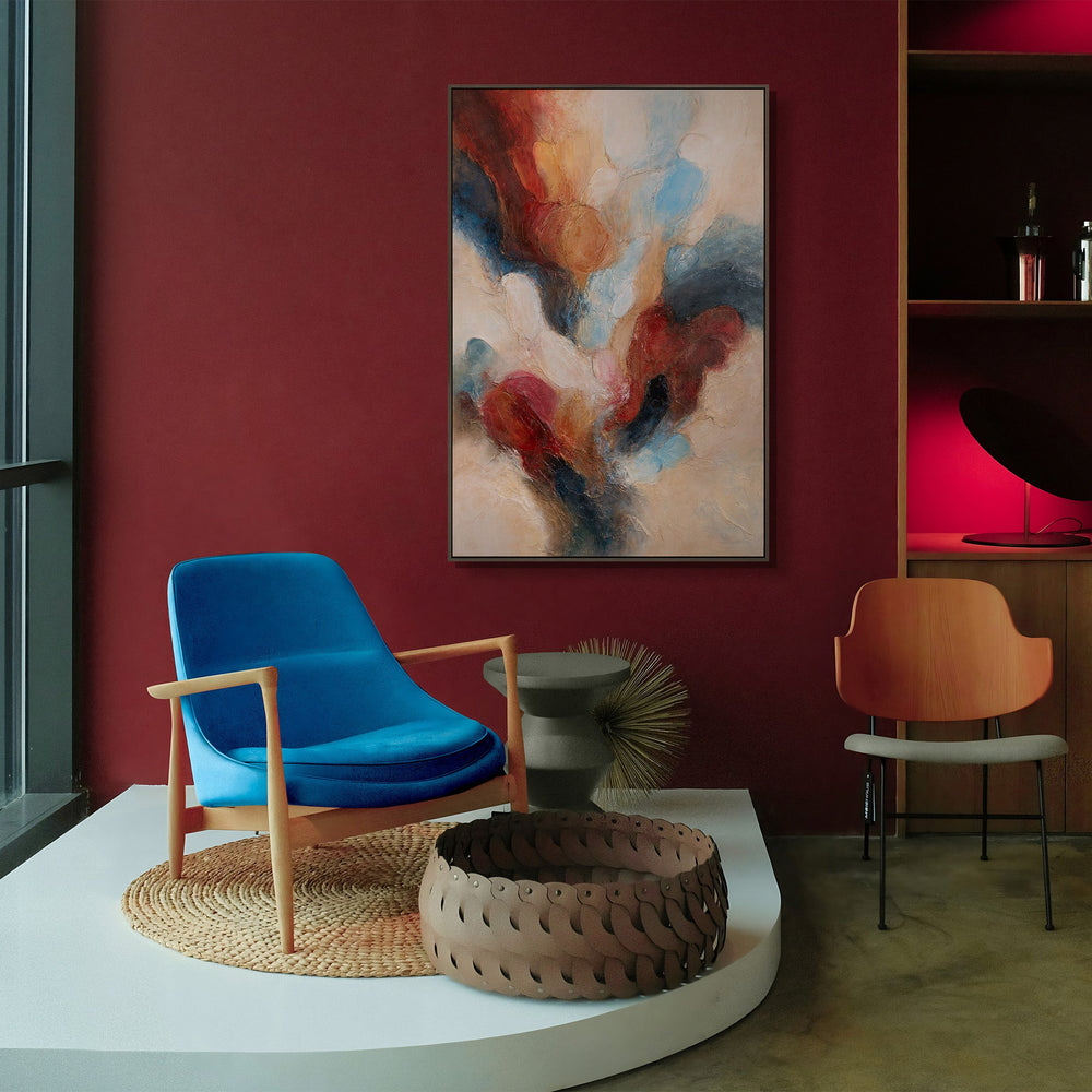 Abstract schilderij met lijst "Muziek in kleur" – Handgeschilderde kunst op canvas