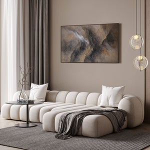 Abstraktes Wandbild in modernem Stil mit feiner Struktur und ruhiger Farbpalette