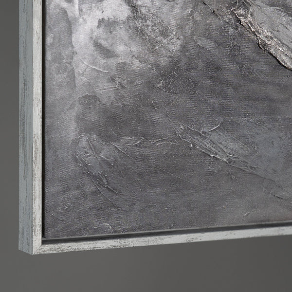 Abstraktes Wandbild auf Leinwand in Grautönen