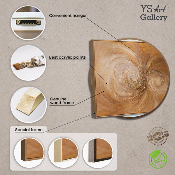 Produktübersicht eines abstrakten Leinwandbildes mit Materialdetails und Oberflächenstruktur