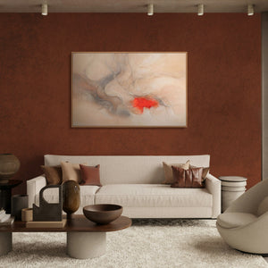 Abstraktes Wandbild in modernem Stil mit feiner Struktur und ruhiger Farbpalette