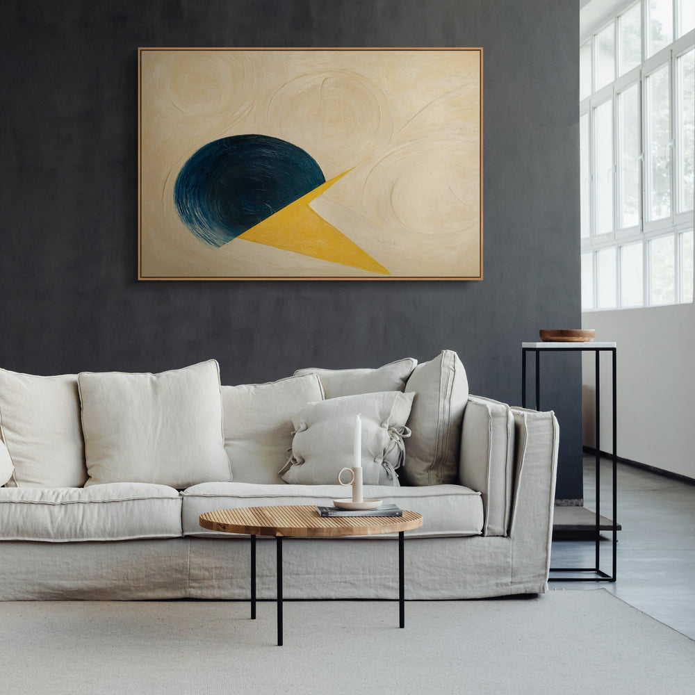 Minimalistisches abstraktes Gemälde mit strukturierter Oberfläche