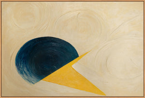 Moderne abstrakte Leinwandkunst mit klarer Formensprache – Handgemaltes Gemälde „Schnitt durch den Horizont“