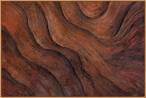 Abstraktes Wandbild in Holzoptik mit Brauntönen, moderne Kunst auf Leinwand