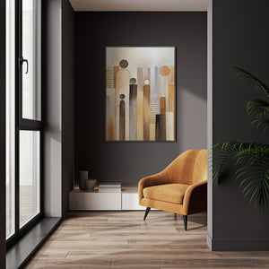 Abstract canvas schilderij "Stad van Figuren" – Moderne schilderijen voor de woonkamer