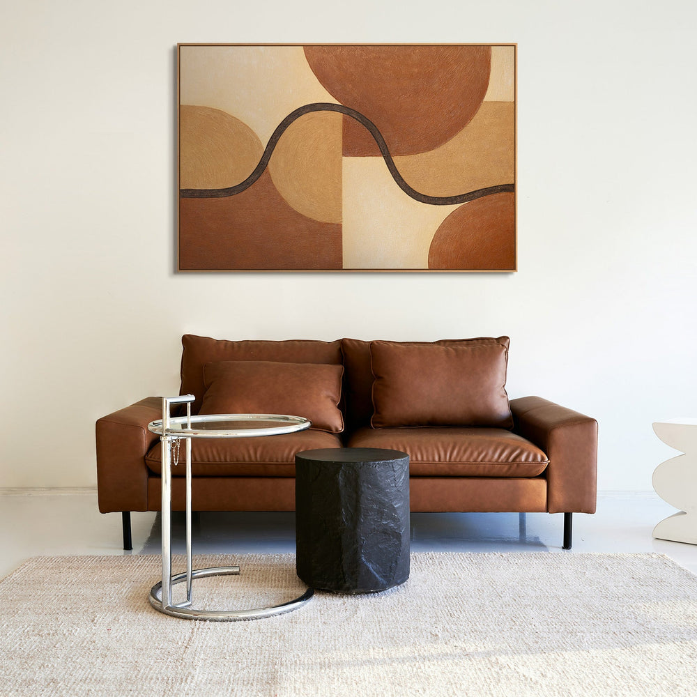 Handgeschilderd geometrisch schilderij "Verstrengeling van Vormen", abstract, ingelijst