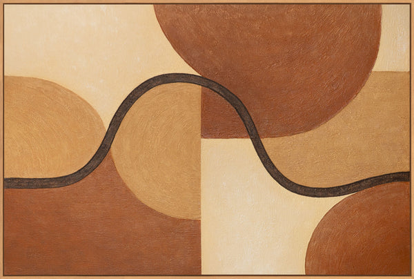 Handgeschilderd geometrisch schilderij "Verstrengeling van Vormen", abstract, ingelijst