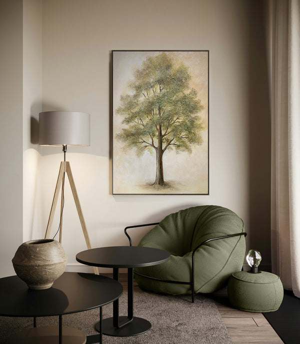 Abstraktes Wandbild in modernem Stil mit feiner Struktur und ruhiger Farbpalette