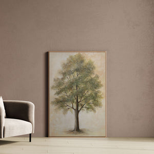 Moderne abstrakte Wandkunst in einem minimalistischen Wohnzimmer