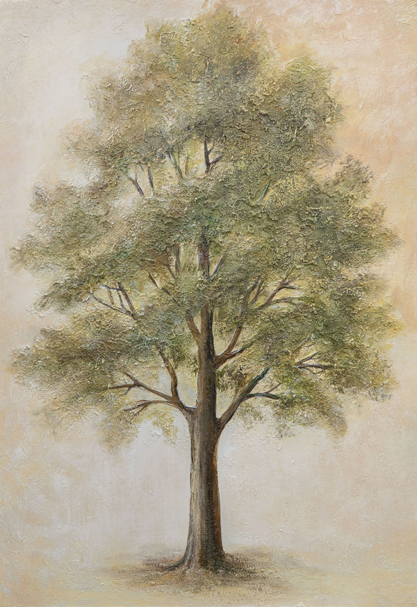 Handgemalte Acrylmalerei „Baum der Kontemplation“ – Wandkunst mit Baum Motiv