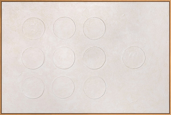 Abstraktes strukturiertes Wandbild in Cremeweiß, minimalistisches Leinwandbild