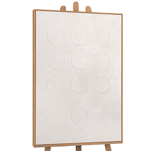 Strukturierte Acrylmalerei „Weißer Code“ – Moderne Wanddeko Wohnzimmer in Weiß