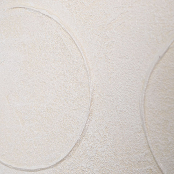 Minimalistische abstrakte Kunst auf Leinwand in Cremeweiß, Struktur Detail