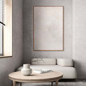 Strukturierte Acrylmalerei „Weißer Code“ – Moderne Wanddeko Wohnzimmer in Weiß