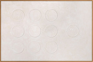 Abstracte canvasprint "White Code" in lijst – moderne wanddecoratie