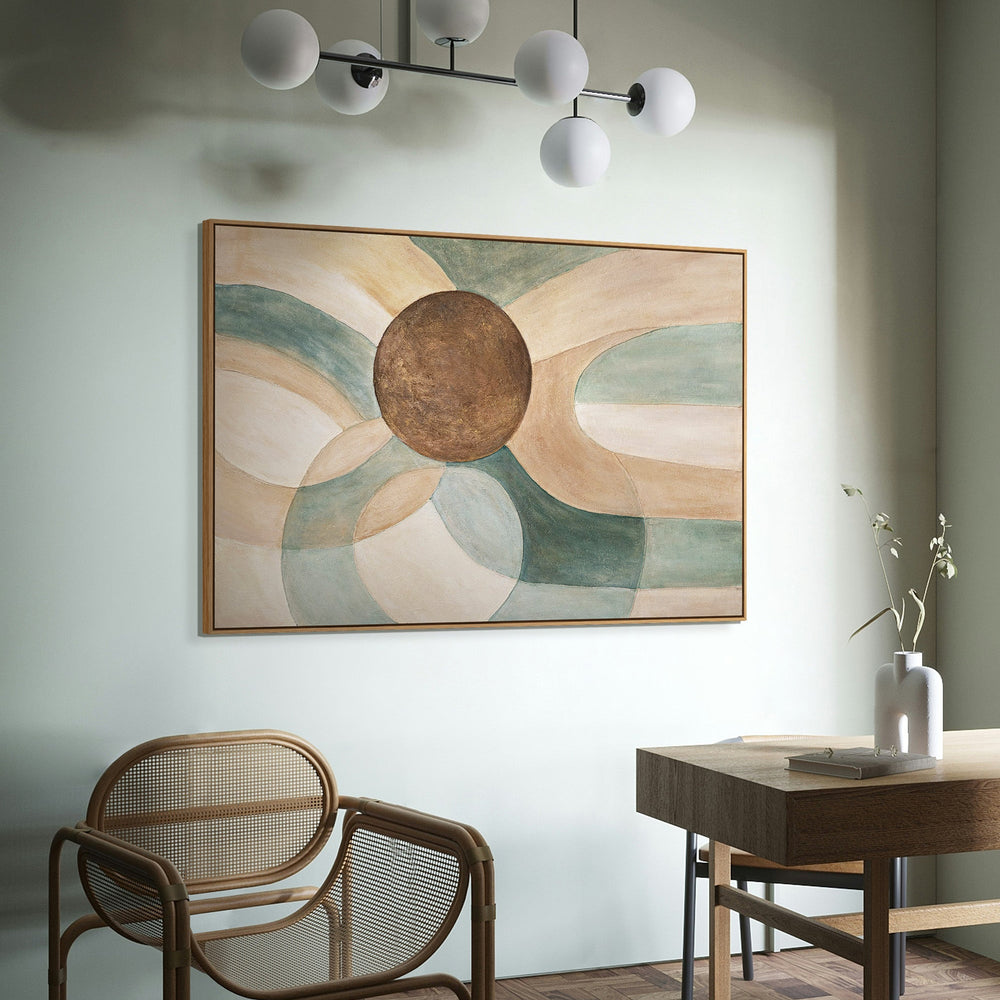 Rustig abstract schilderij in de lijst "Levenscyclus" op canvas