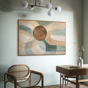 Rustig abstract schilderij in de lijst "Levenscyclus" op canvas