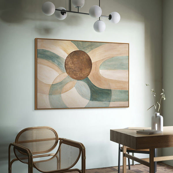 Rustig abstract schilderij in de lijst "Levenscyclus" op canvas