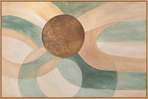 Rustig abstract schilderij in de lijst "Levenscyclus" op canvas