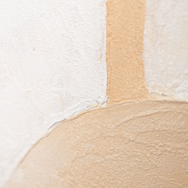 Leinwandbild mit Rahmen „Atem der Architektur“ – Abstrakte Wanddeko in Beige und Braun