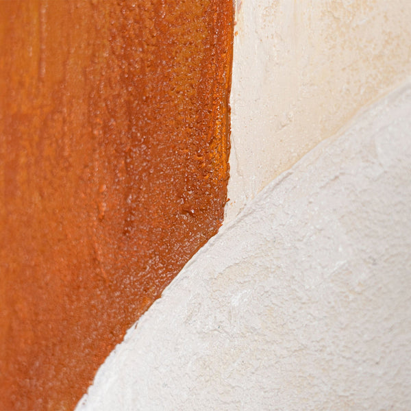Leinwandbild mit Rahmen „Atem der Architektur“ – Abstrakte Wanddeko in Beige und Braun
